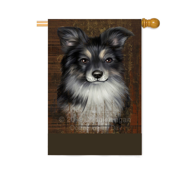 Personalized Rustic Australian Shepherd Dog Custom House Flag FLG64480