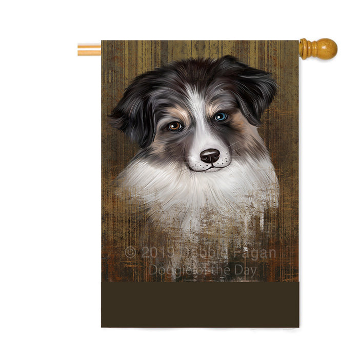 Personalized Rustic Australian Shepherd Dog Custom House Flag FLG64481