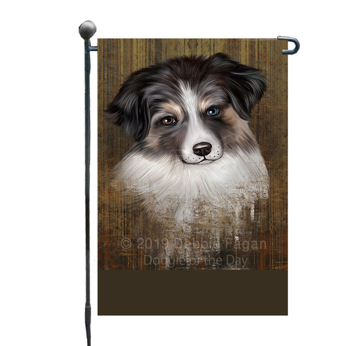 Personalized Rustic Australian Shepherd Dog Custom Garden Flag GFLG63404
