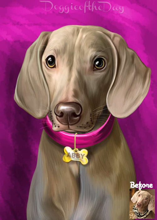 Digital Painting PERSONALIZED Caricature PET PORTRAIT! Custom Pet Dog or Cat Art