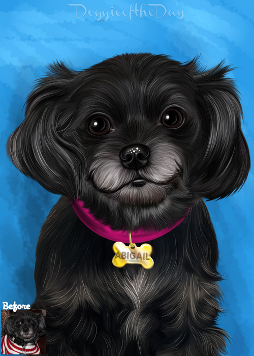 Digital Painting PERSONALIZED Caricature PET PORTRAIT! Custom Pet Dog or Cat Art