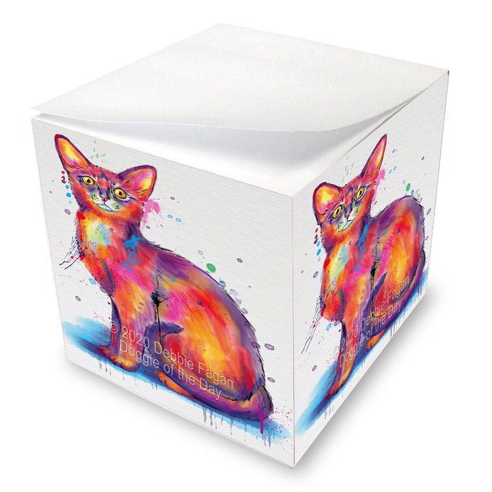 Watercolor Abyssinian Cat Note Cube NOC-DOTD-A56901