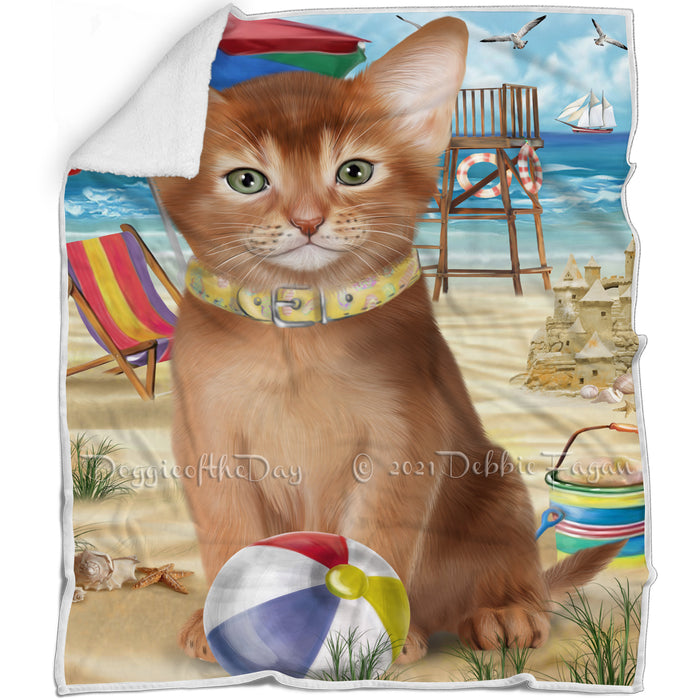 Pet Friendly Beach Abyssinian Cat Blanket BLNKT104745