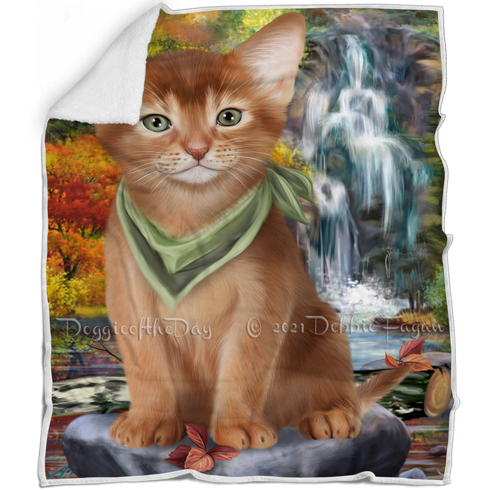 Scenic Waterfall Abyssinian Cat Blanket BLNKT110424