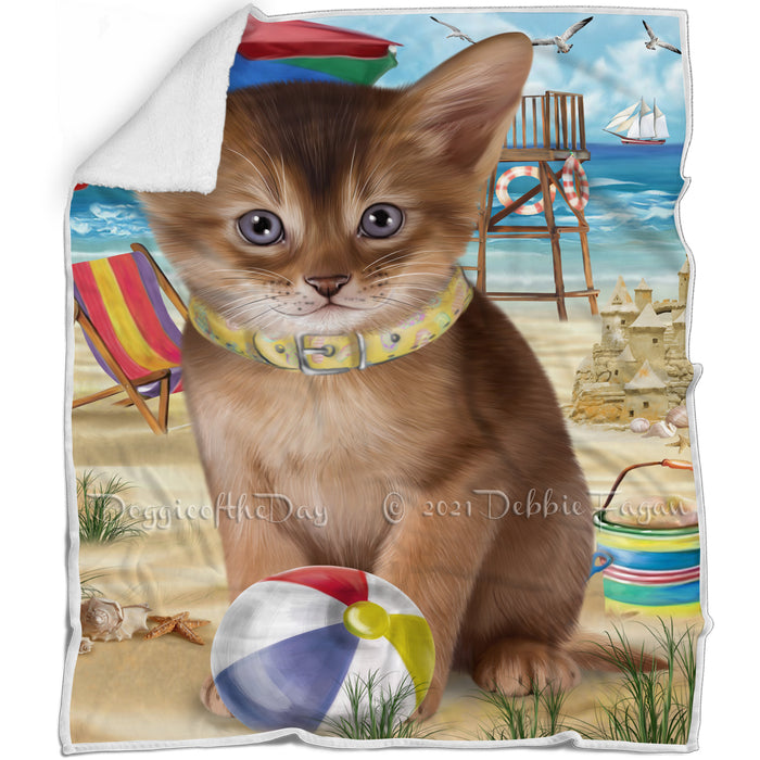 Pet Friendly Beach Abyssinian Cat Blanket BLNKT104754