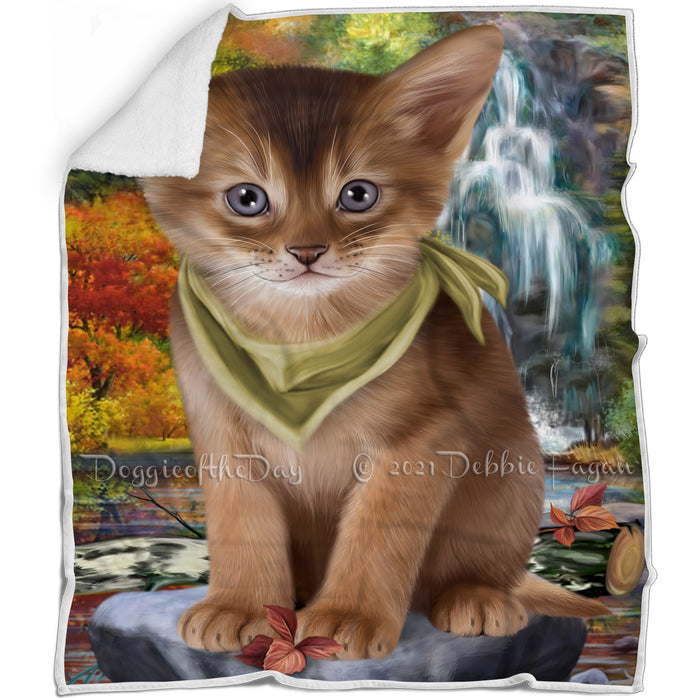 Scenic Waterfall Abyssinian Cat Blanket BLNKT110433