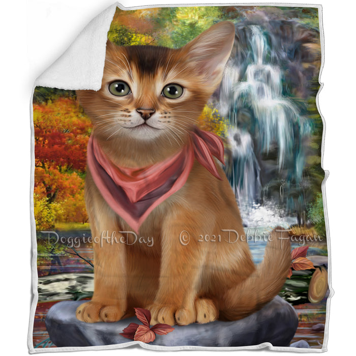 Scenic Waterfall Abyssinian Cat Blanket BLNKT110442