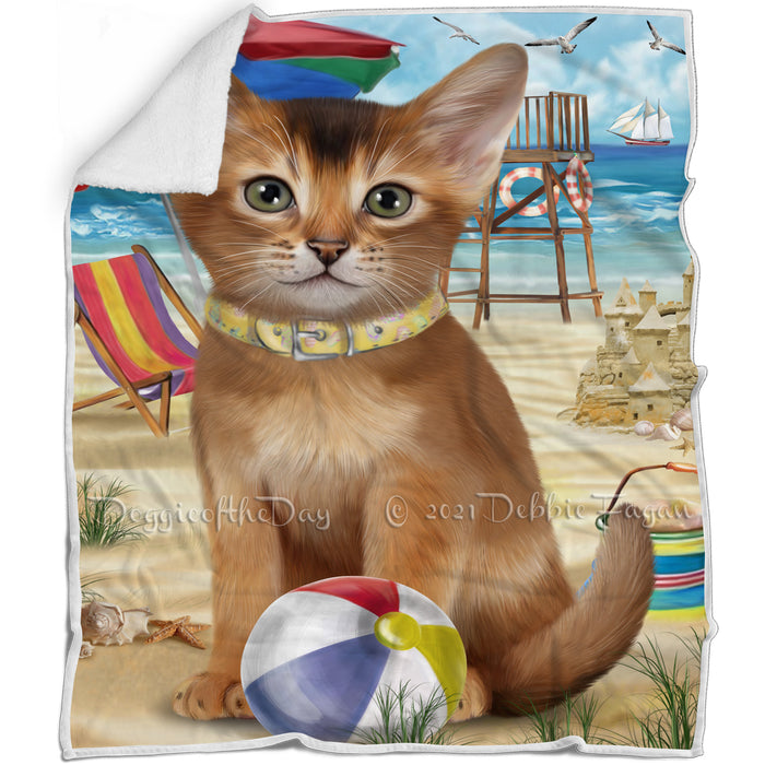 Pet Friendly Beach Abyssinian Cat Blanket BLNKT104763