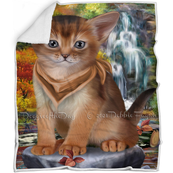 Scenic Waterfall Abyssinian Cat Blanket BLNKT110451