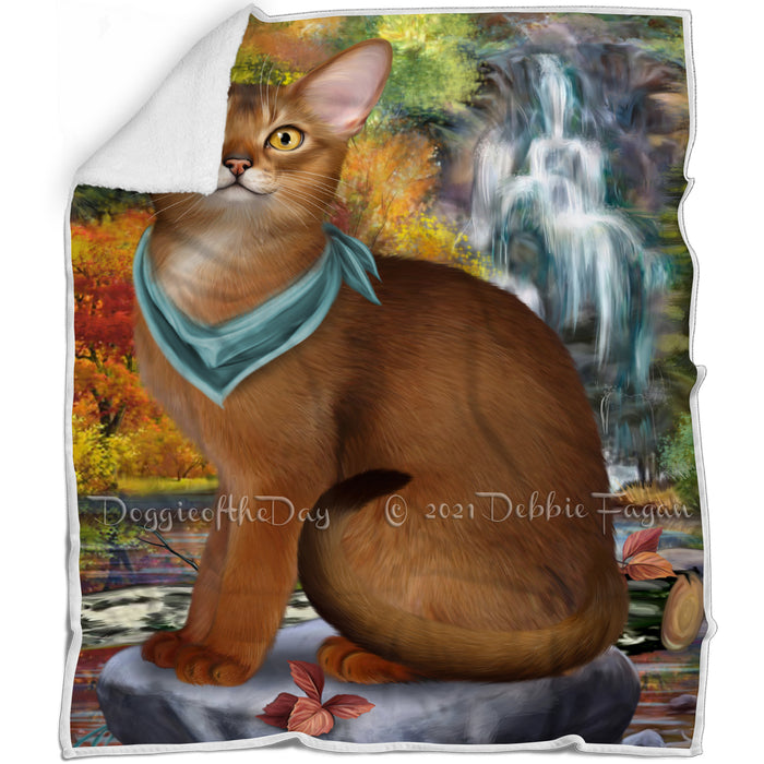 Scenic Waterfall Abyssinian Cat Blanket BLNKT110460
