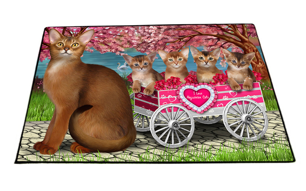I Love Abyssinian Cats in a Cart Floormat FLMS54499