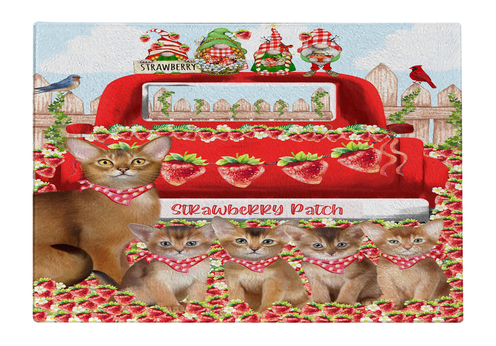 Abyssinian Cats Tempered Glass Cutting Board: Explore a Variety of Custom Designs, Personalized, Scratch and Stain Resistant Boards for Kitchen, Gift for Cat and Pet Lovers