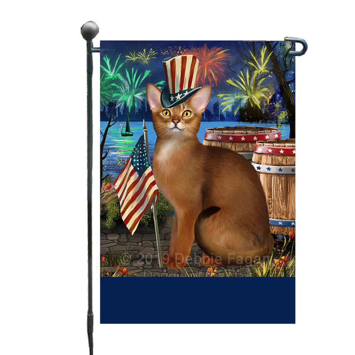 Personalized 4th of July Firework Abyssinian Cat Custom Garden Flags GFLG-DOTD-A57699