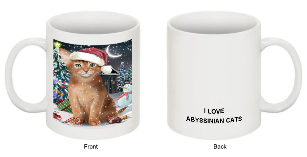 Have a Holly Jolly Christmas Happy Holidays Abyssinian Cat Coffee Mug MUG49631