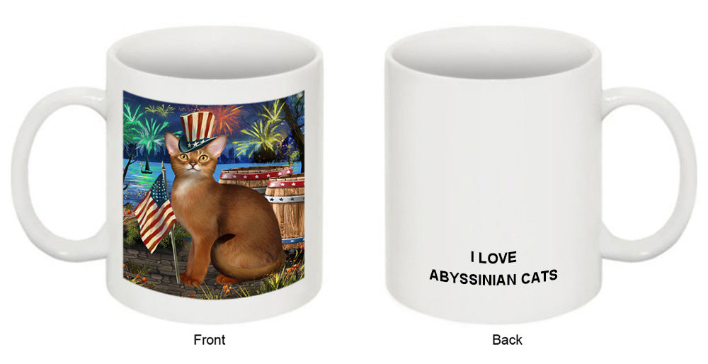 4th of July Independence Day Firework Abyssinian Cat Coffee Mug MUG49425