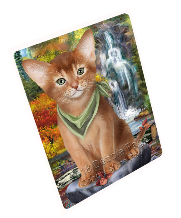 Scenic Waterfall Abyssinian Cat Large Refrigerator / Dishwasher Magnet RMAG89604