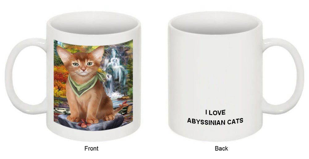 Scenic Waterfall Abyssinian Cat Coffee Mug MUG50057