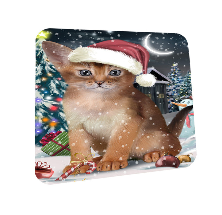 Have a Holly Jolly Christmas Happy Holidays Abyssinian Cat Coasters Set of 4 CST54192