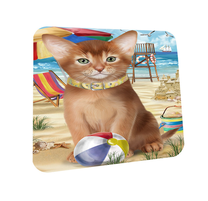 Pet Friendly Beach Abyssinian Cat Coasters Set of 4 CST54114