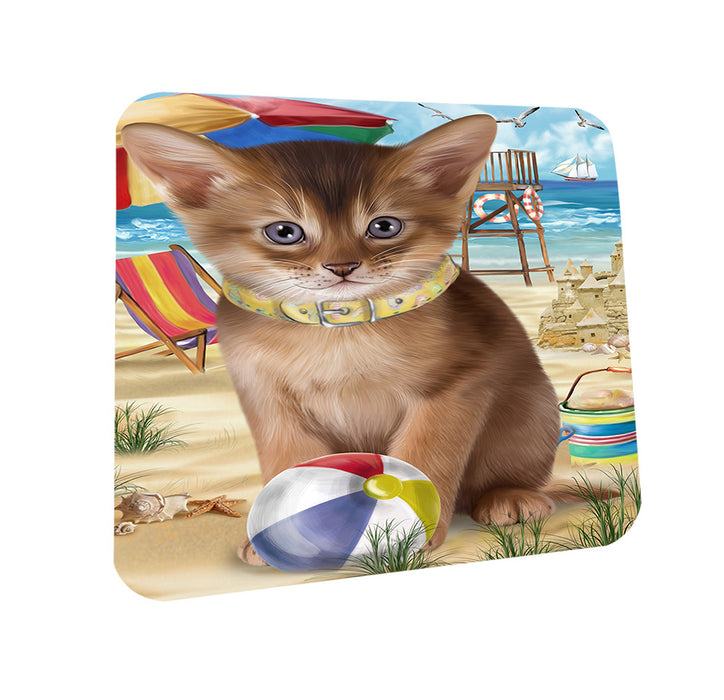 Pet Friendly Beach Abyssinian Cat Coasters Set of 4 CST54115