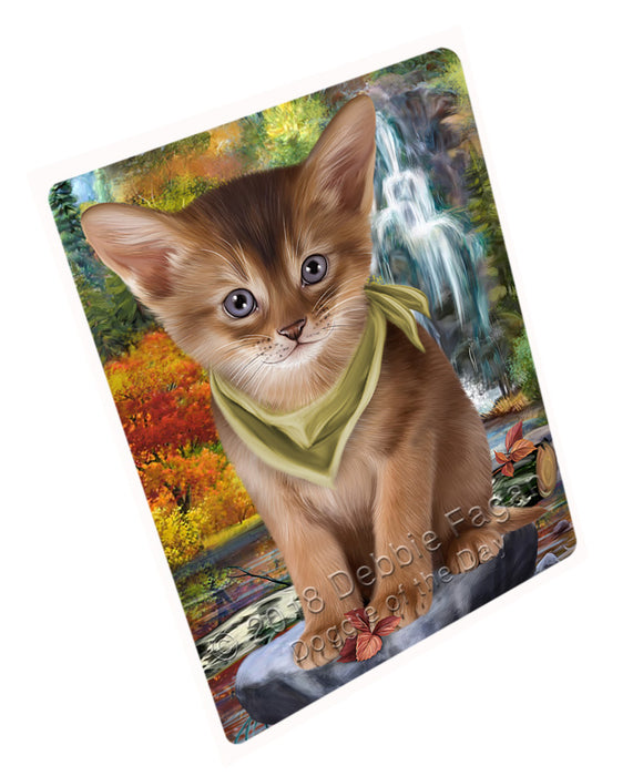 Scenic Waterfall Abyssinian Cat Large Refrigerator / Dishwasher Magnet RMAG89610