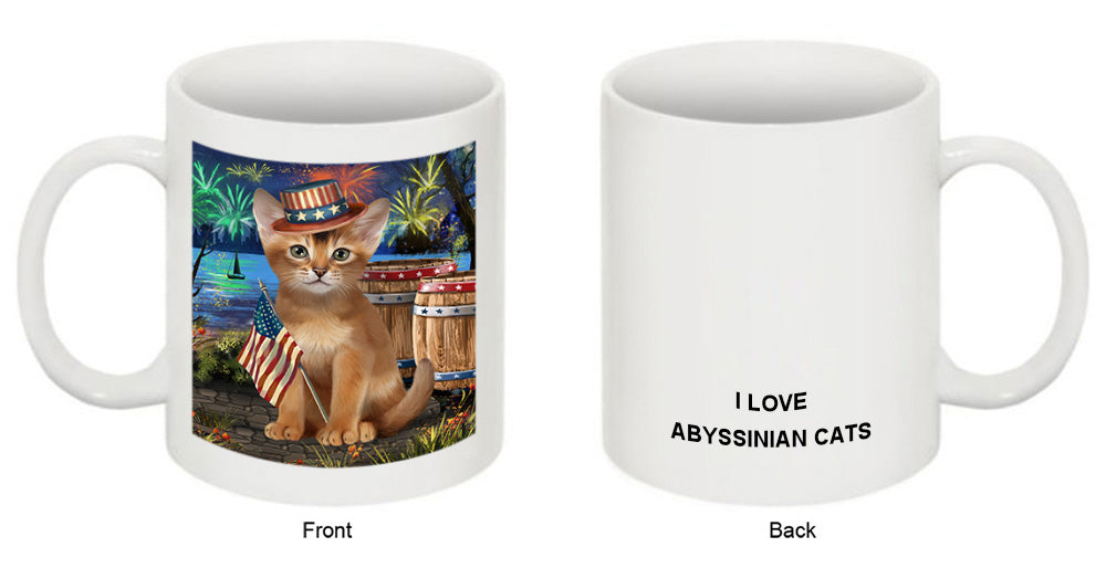 4th of July Independence Day Firework Abyssinian Cat Coffee Mug MUG49427