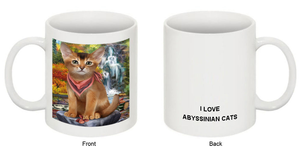 Scenic Waterfall Abyssinian Cat Coffee Mug MUG50059