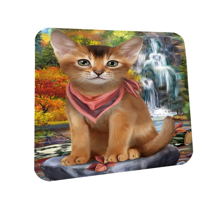 Scenic Waterfall Abyssinian Cat Coasters Set of 4 CST54619