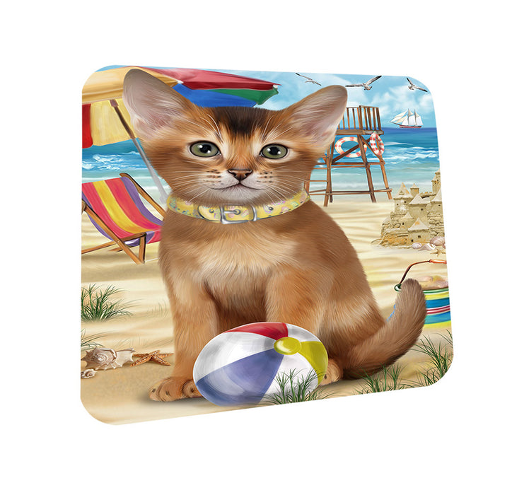 Pet Friendly Beach Abyssinian Cat Coasters Set of 4 CST54116