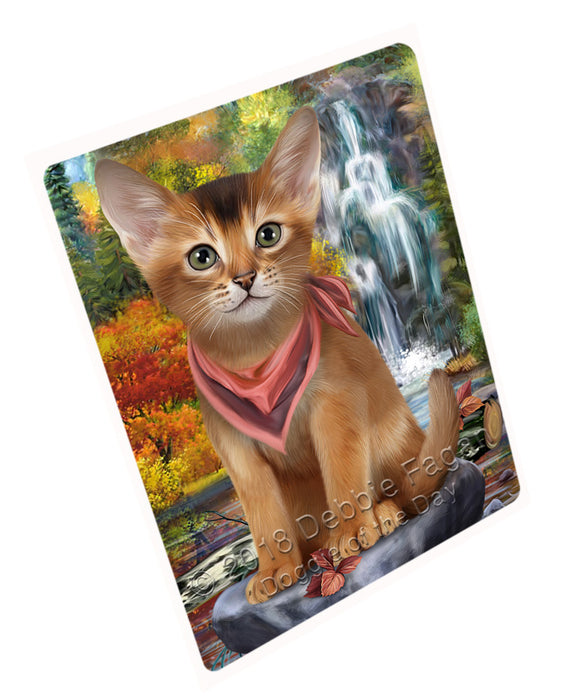 Scenic Waterfall Abyssinian Cat Large Refrigerator / Dishwasher Magnet RMAG89616