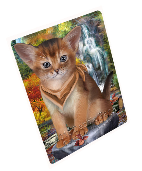 Scenic Waterfall Abyssinian Cat Large Refrigerator / Dishwasher Magnet RMAG89622
