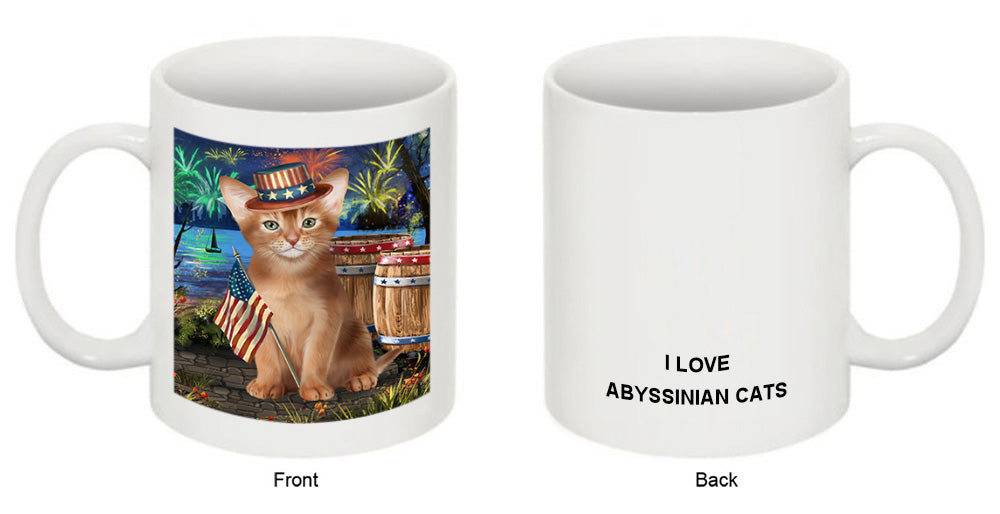 4th of July Independence Day Firework Abyssinian Cat Coffee Mug MUG49429