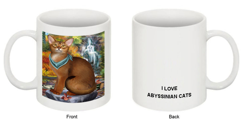 Scenic Waterfall Abyssinian Cat Coffee Mug MUG50061