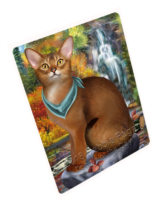 Scenic Waterfall Abyssinian Cat Large Refrigerator / Dishwasher Magnet RMAG89628
