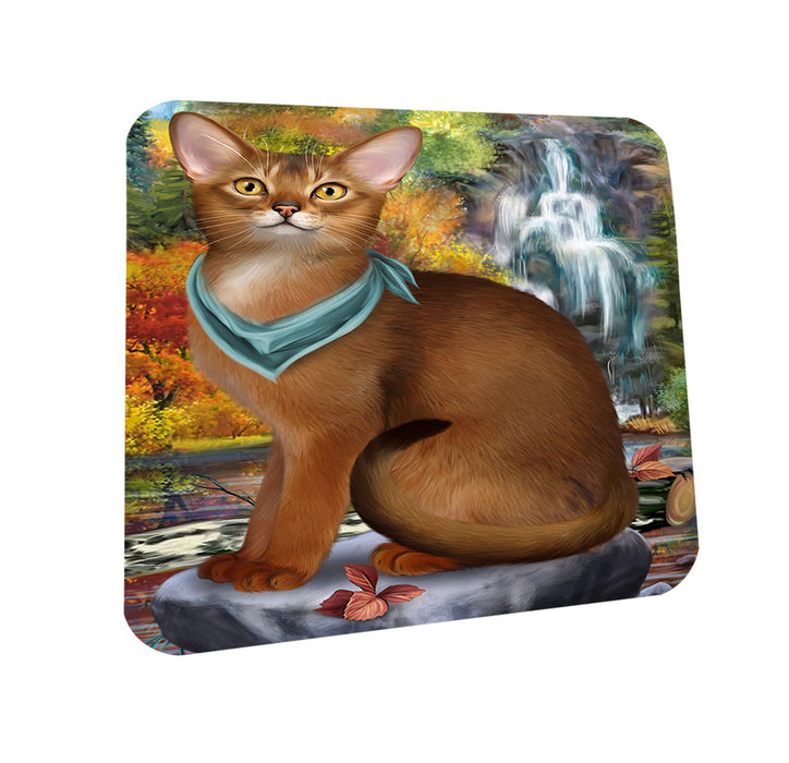 Scenic Waterfall Abyssinian Cat Coasters Set of 4 CST54621
