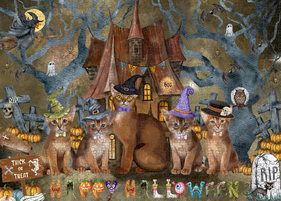 Abyssinian Jigsaw Puzzle: Explore a Variety of Designs, Interlocking Halloween Puzzles for Adult, Custom, Personalized, Pet Gift for Cat Lovers