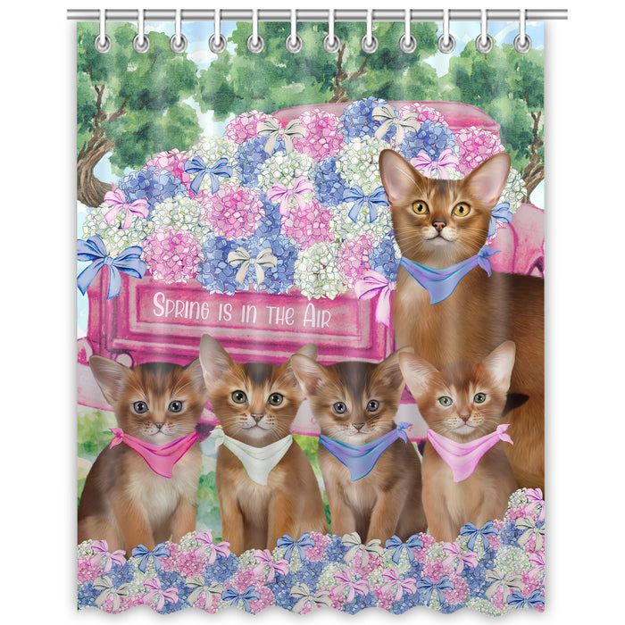 Abyssinian Cats Shower Curtain: Explore a Variety of Designs, Custom, Personalized, Waterproof Bathtub Curtains for Bathroom with Hooks, Gift for Cat and Pet Lovers