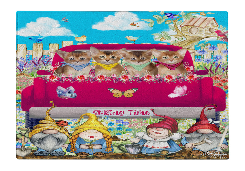 Abyssinian Cats Tempered Glass Cutting Board: Explore a Variety of Custom Designs, Personalized, Scratch and Stain Resistant Boards for Kitchen, Gift for Cat and Pet Lovers