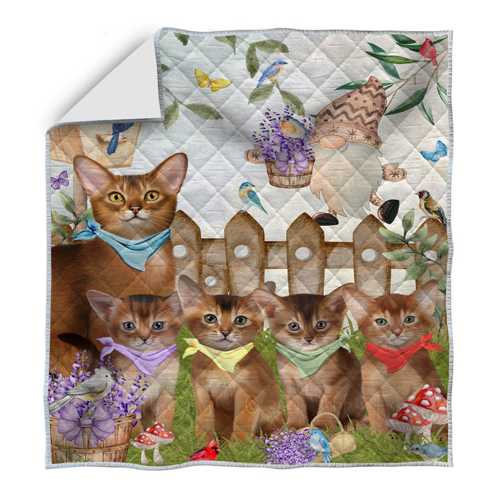 Abyssinian Bedspread Quilt, Bedding Coverlet Quilted, Explore a Variety of Designs, Personalized, Custom, Cat Gift for Pet Lovers