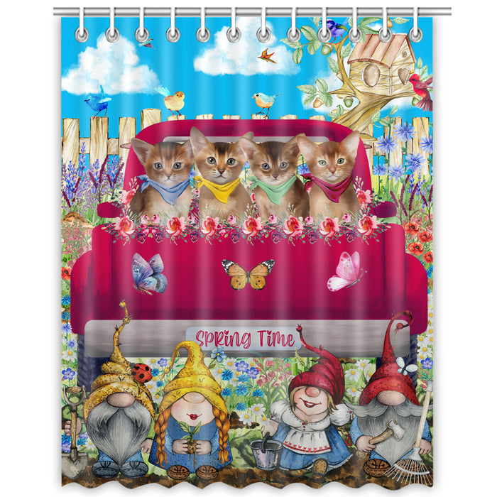 Abyssinian Cats Shower Curtain: Explore a Variety of Designs, Halloween Bathtub Curtains for Bathroom with Hooks, Personalized, Custom, Gift for Pet and Dog Lovers