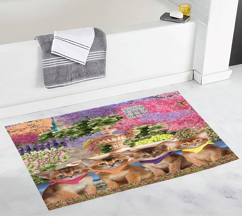 Abyssinian Custom Bath Mat, Explore a Variety of Personalized Designs, Anti-Slip Bathroom Pet Rug Mats, Cat Lover's Gifts