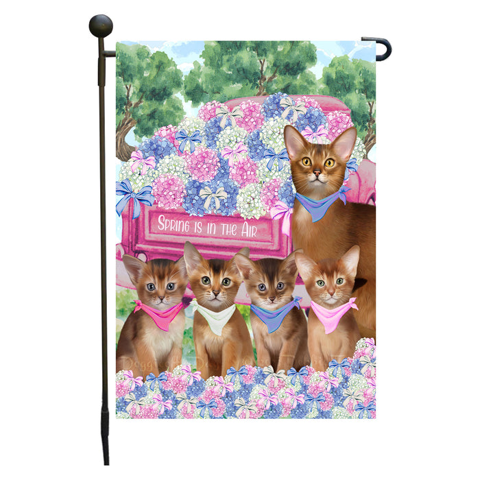 Abyssinian Cats Garden Flag: Explore a Variety of Personalized Designs, Double-Sided, Weather Resistant, Custom, Outdoor Garden Yard Decor for Cat and Pet Lovers
