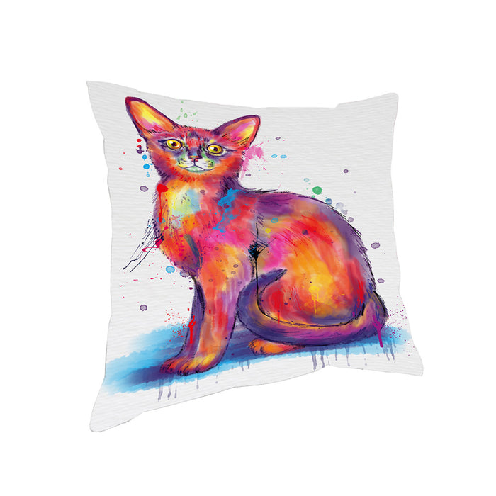 Watercolor Abyssinian Cat Pillow PIL83712