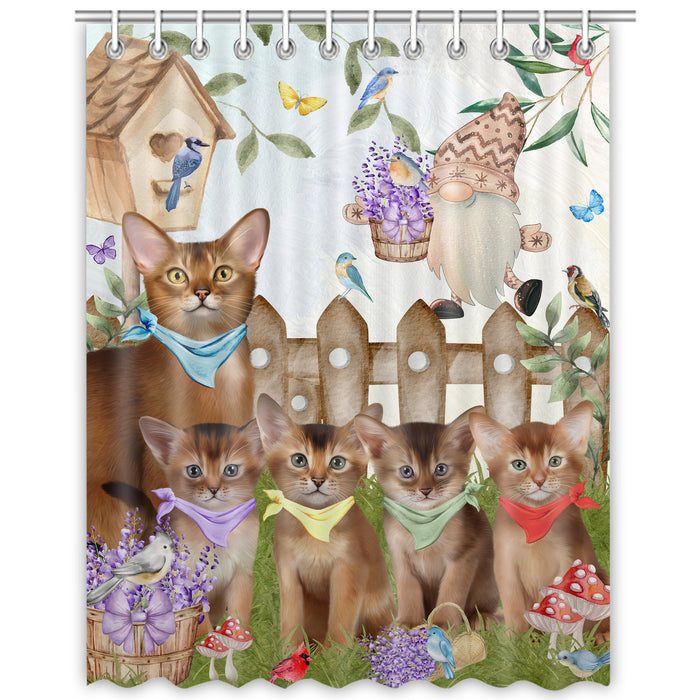 Abyssinian Cats Shower Curtain: Explore a Variety of Designs, Bathtub Curtains for Bathroom Decor with Hooks, Custom, Personalized, Dog Gift for Pet Lovers