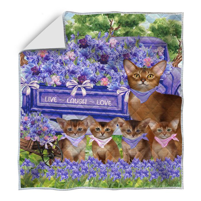 Abyssinian Bedding Quilt, Bedspread Coverlet Quilted, Explore a Variety of Designs, Custom, Personalized, Pet Gift for Cat Lovers