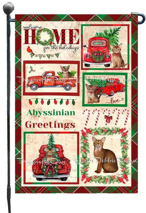 Welcome Home for Christmas Holidays Abyssinian Cats Garden Flag GFLG66960