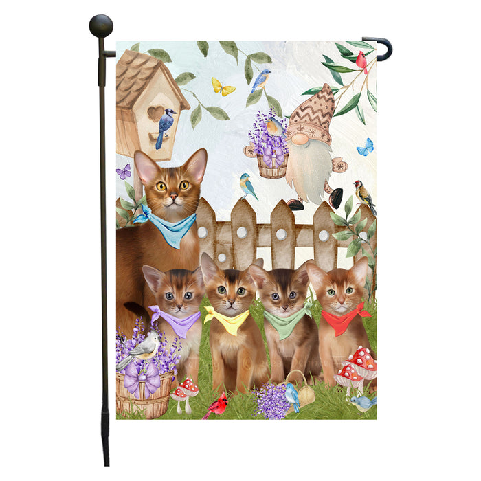 Abyssinian Cats Garden Flag: Explore a Variety of Designs, Custom, Personalized, Weather Resistant, Double-Sided, Outdoor Garden Yard Decor for Cat and Pet Lovers