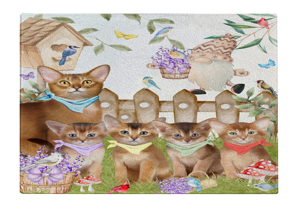 Abyssinian Cats Tempered Glass Cutting Board: Explore a Variety of Custom Designs, Personalized, Scratch and Stain Resistant Boards for Kitchen, Gift for Cat and Pet Lovers