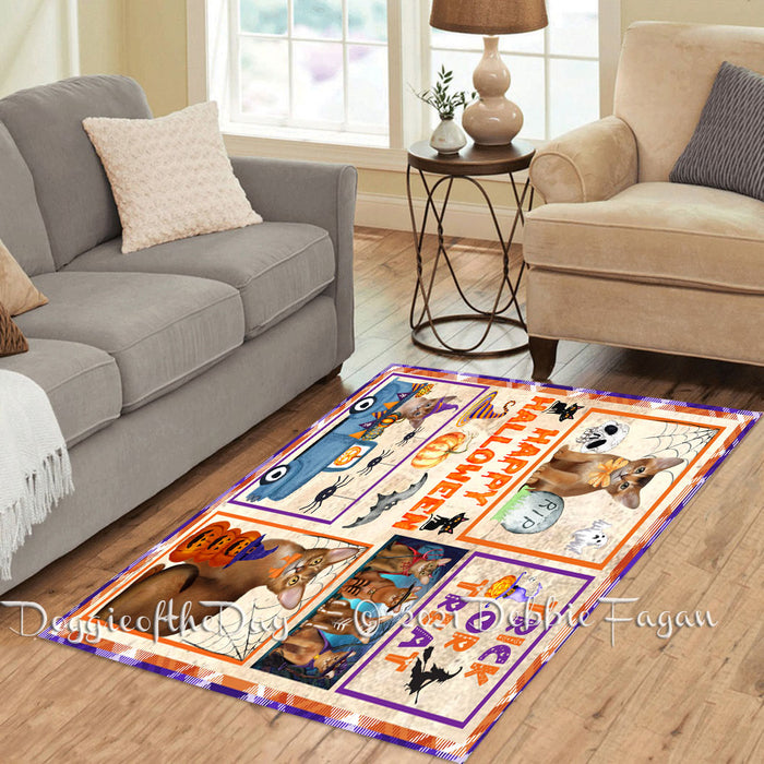 Happy Halloween Trick or Treat Abyssinian Cats Polyester Living Room Carpet Area Rug ARUG65319