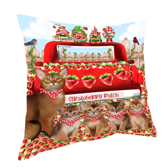 Abyssinian Pillow: Cushion for Sofa Couch Bed Throw Pillows, Personalized, Explore a Variety of Designs, Custom, Pet and Cat Lovers Gift